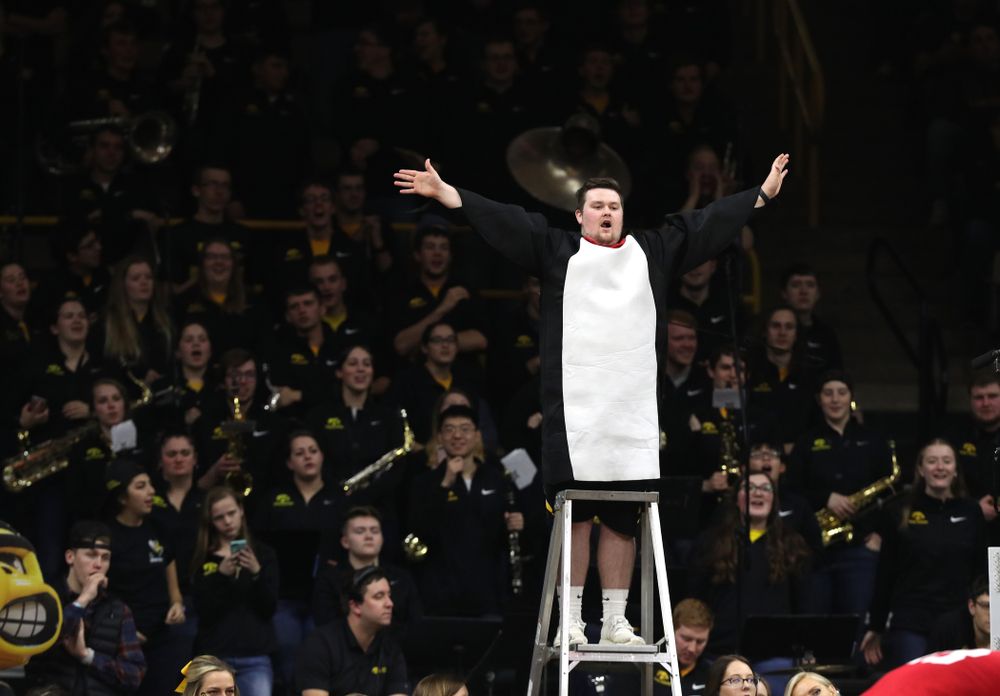 The Hawks Nest cheers against the Indiana Hoosiers Friday, February 22, 2019 at Carver-Hawkeye Arena. (Brian Ray/hawkeyesports.com)
