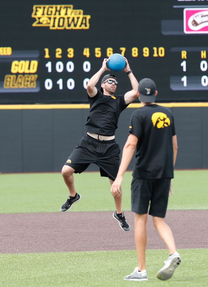  Head Men's Golf Coach Tyler Stith during the Iowa Student Athlete Kickoff Kickball game  Sunday, August 19, 2018 at Duane Banks Field. (Brian Ray/hawkeyesports.com)