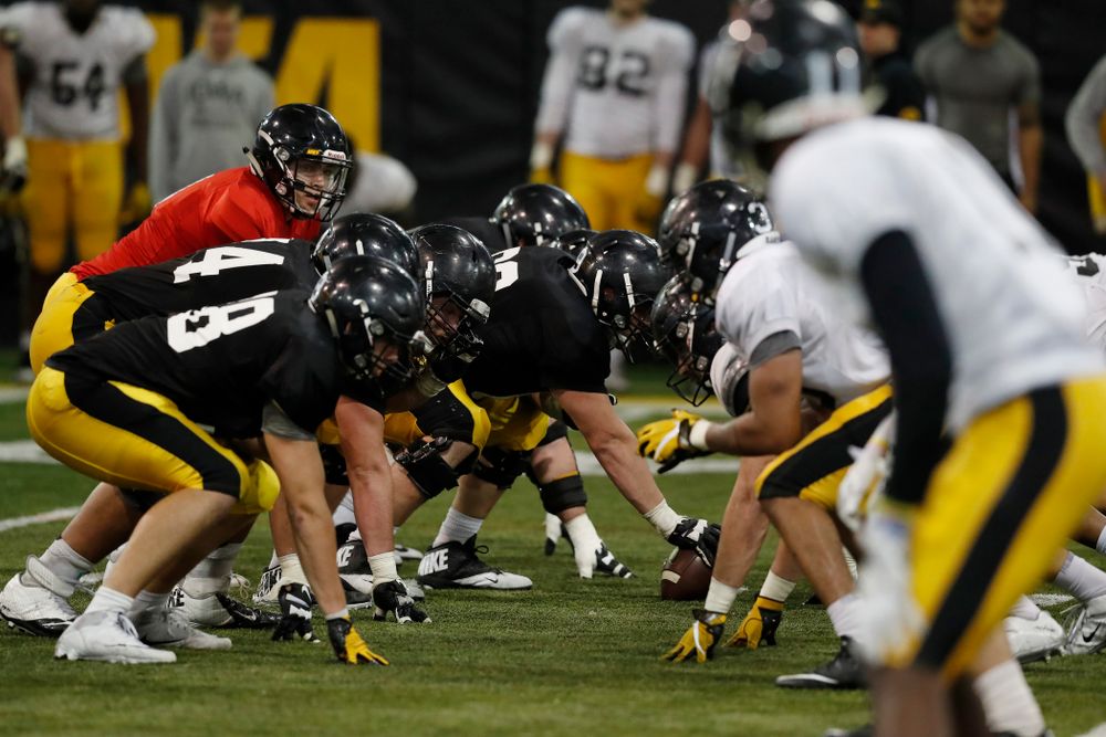 The Iowa Hawkeyes during spring practice No. 13 Wednesday, April 18, 2018 at the Hansen Football Performance Center. (Brian Ray/hawkeyesports.com)