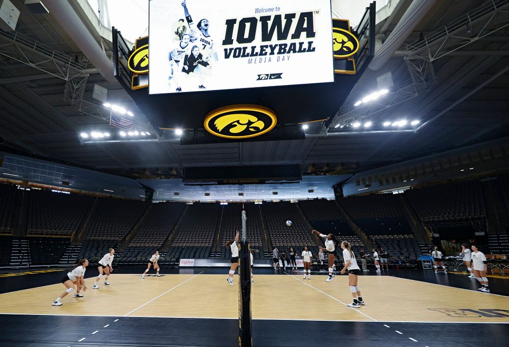The Iowa Hawkeyes during Iowa Volleyball’s Media Day at Carver-Hawkeye Arena in Iowa City on Friday, Aug 23, 2019. (Stephen Mally/hawkeyesports.com)