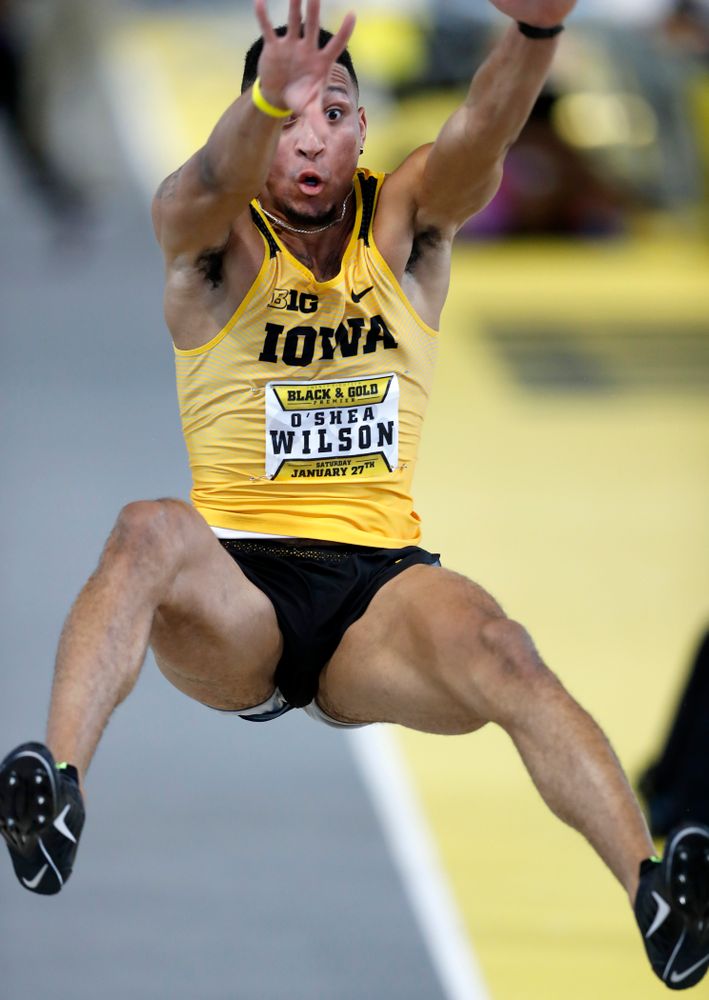 O'Shea Wilson competes in the long jump 