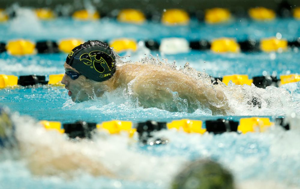 Iowa's Jerzy Twarowski swims the 200 yard butterfly