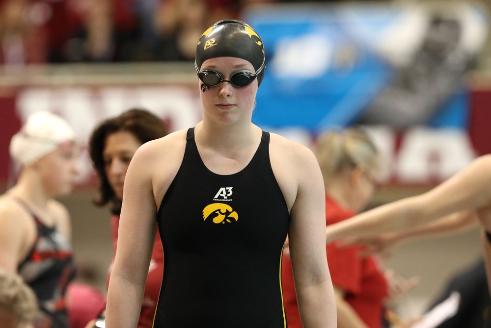 Iowa's Kelsey Drake swims the 200-yard IM during the 2019 Women's Big Ten Swimming and Diving meet Thursday, February 21, 2019 in Bloomington, Indiana. (Brian Ray/hawkeyesports.com)