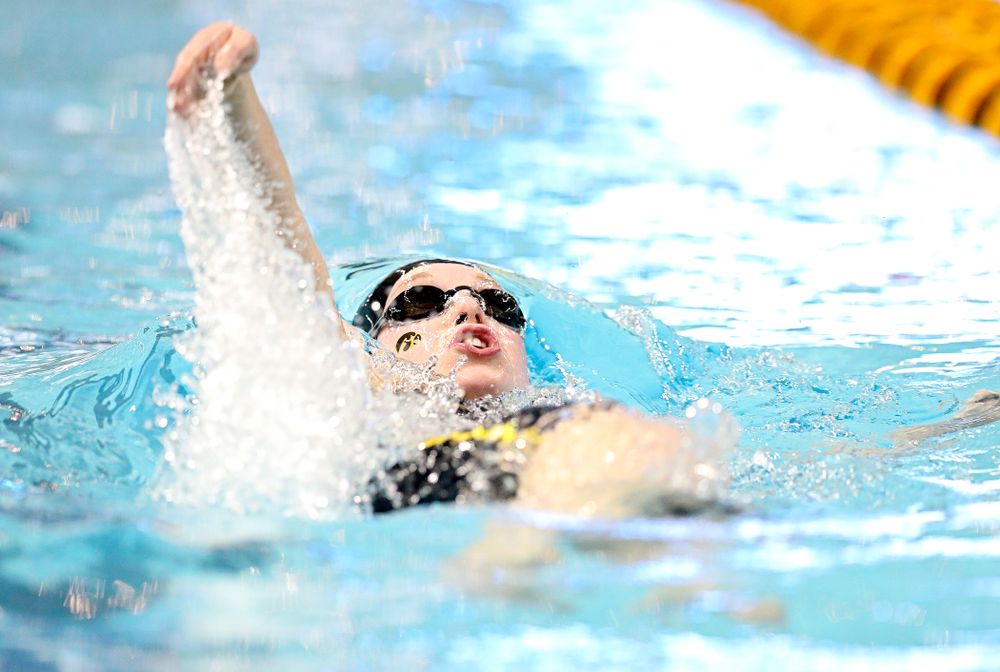 Iowa’s Kelsey Drake swims the women’s 200 yard individual medley C finals event during the 2020 Women’s Big Ten Swimming and Diving Championships at the Campus Recreation and Wellness Center in Iowa City on Thursday, February 20, 2020. (Stephen Mally/hawkeyesports.com)