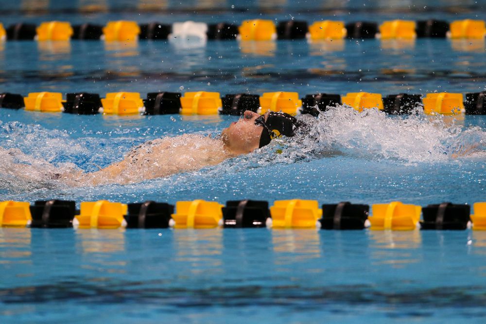 Iowa’s John Colin during Iowa swim and dive vs Minnesota on Saturday, October 26, 2019 at the Campus Wellness and Recreation Center. (Lily Smith/hawkeyesports.com)
