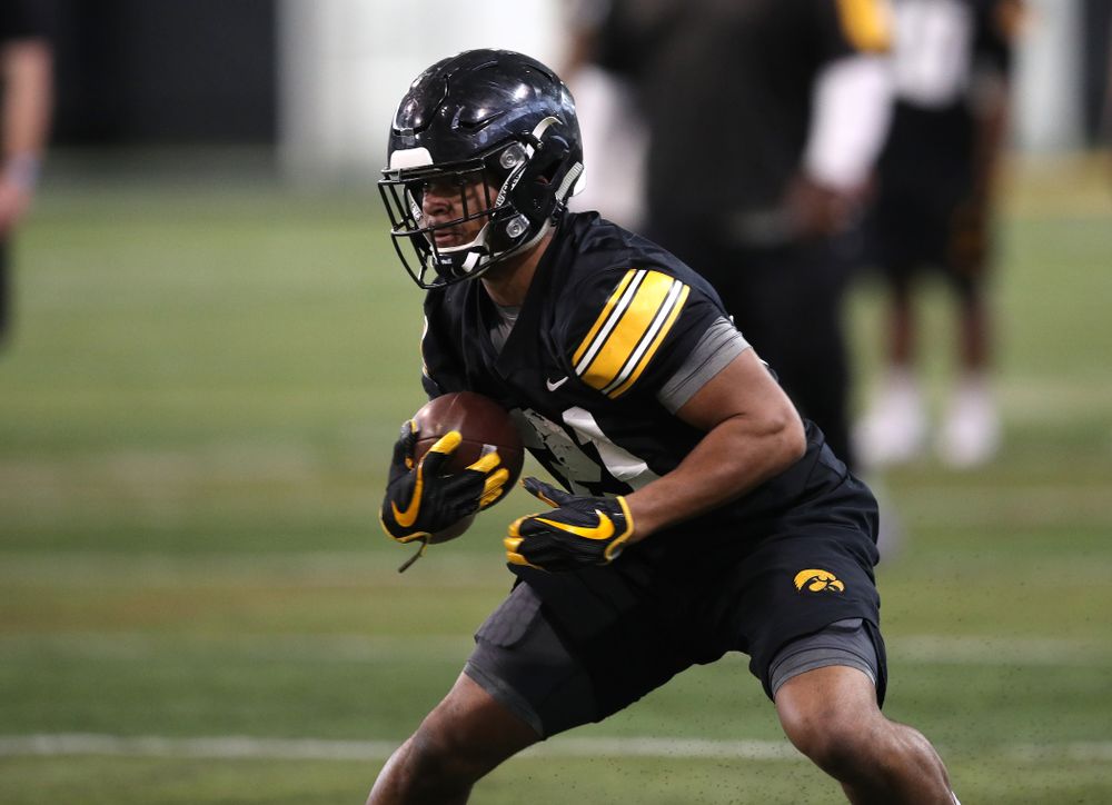 Iowa Hawkeyes running back Ivory Kelly-Martin (21) during preparation for the 2019 Outback Bowl Tuesday, December 18, 2018 at the Hansen Football Performance Center. (Brian Ray/hawkeyesports.com)