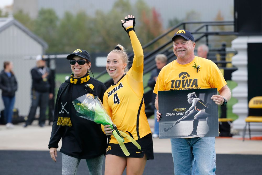 Iowa Hawkeyes Makenna Grewe (4) during senior day before their game against Maryland Sunday, October 14, 2018 at Grant Field. (Brian Ray/hawkeyesports.com)