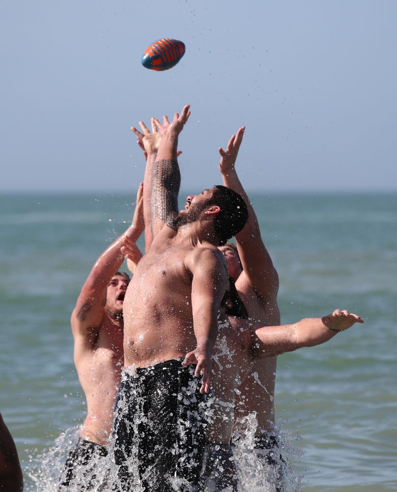defensive end A.J. Epenesa (94) during the Outback Bowl Beach Day Sunday, December 30, 2018 at Clearwater Beach. (Brian Ray/hawkeyesports.com)