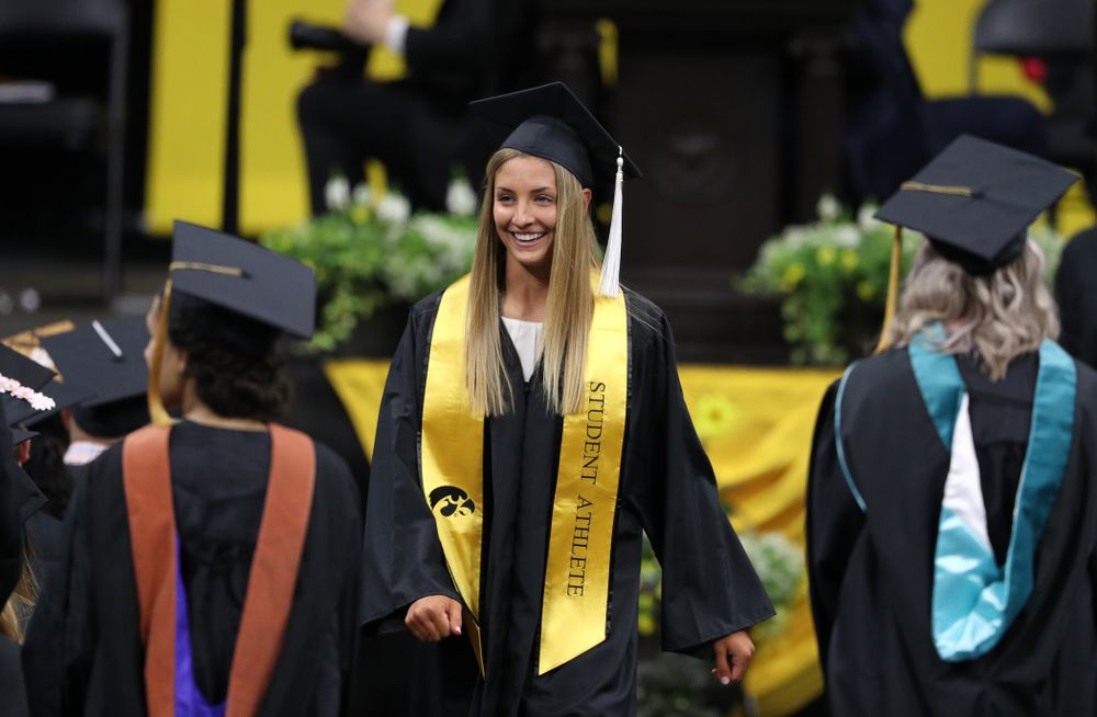 Iowa SoftballÕs Allison Doocy during the College of Liberal Arts and Sciences spring commencement Saturday, May 11, 2019 at Carver-Hawkeye Arena. (Brian Ray/hawkeyesports.com)