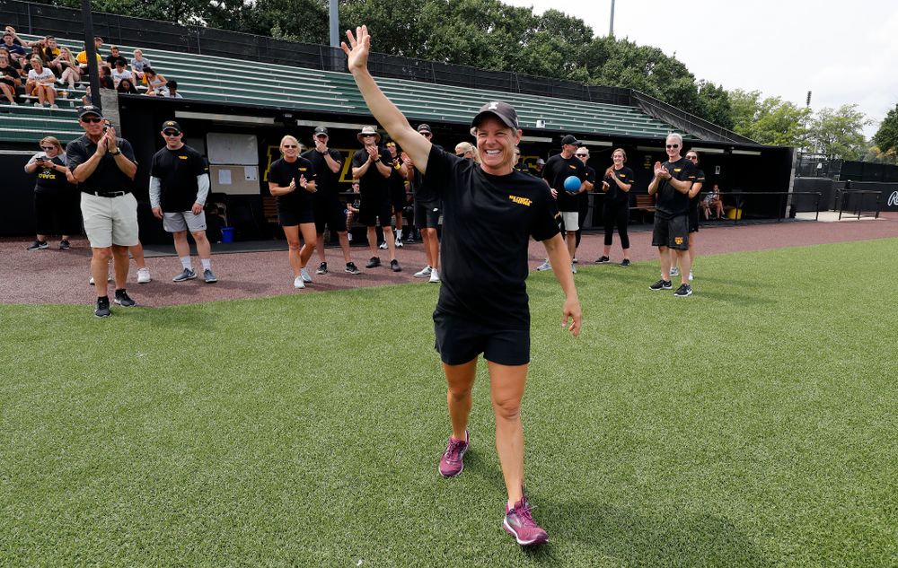 Head Women's Golf Coach Megan Menzel during the Iowa Student Athlete Kickoff Kickball game  Sunday, August 19, 2018 at Duane Banks Field. (Brian Ray/hawkeyesports.com)