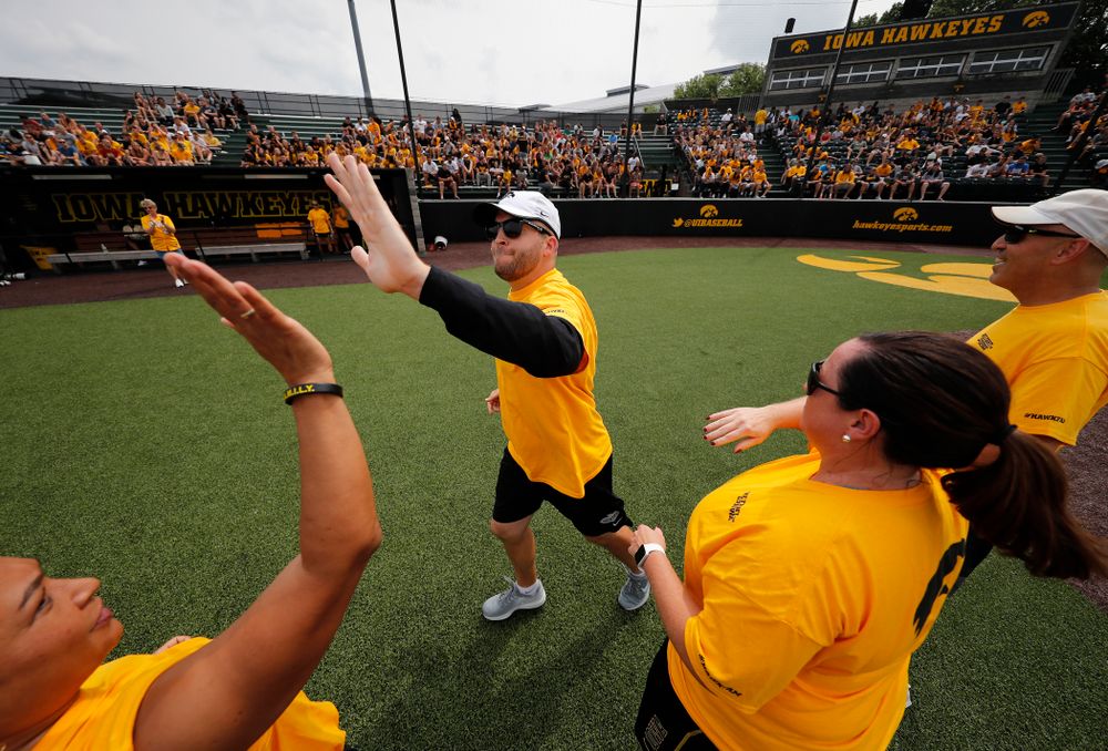 Assistant Director of Football Operations Ben Hansen during the Iowa Student Athlete Kickoff Kickball game  Sunday, August 19, 2018 at Duane Banks Field. (Brian Ray/hawkeyesports.com)