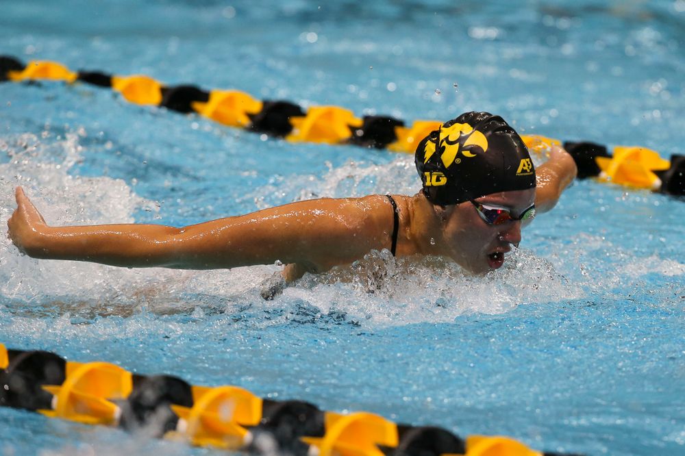 Iowa’s Christina Kaufman during Iowa swim and dive vs Minnesota on Saturday, October 26, 2019 at the Campus Wellness and Recreation Center. (Lily Smith/hawkeyesports.com)