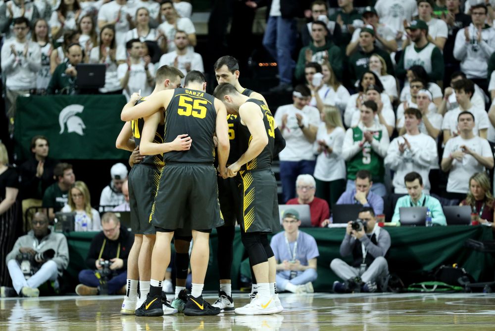The Iowa Hawkeyes against Michigan State Tuesday, February 25, 2020 at the Breslin Center in East Lansing, MI. (Brian Ray/hawkeyesports.com)