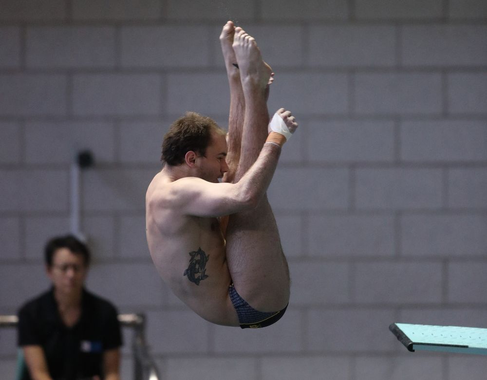 Iowa's Anton Hoherz competes on the 3-meter springboard during the third day of the 2019 Big Ten Swimming and Diving Championships Thursday, February 28, 2019 at the Campus Wellness and Recreation Center. (Brian Ray/hawkeyesports.com)