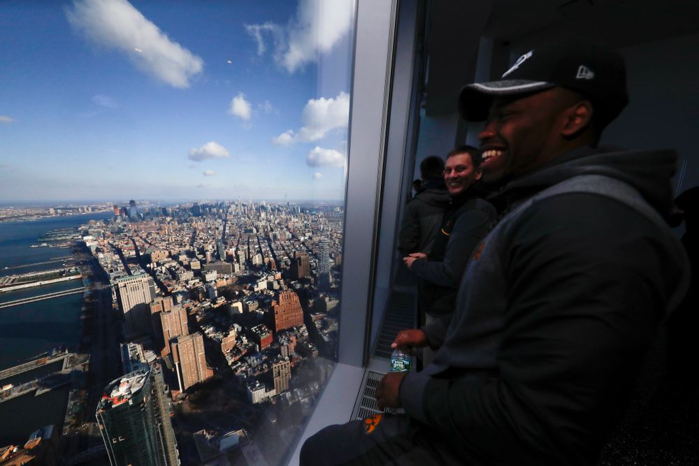 Iowa Hawkeyes running back Akrum Wadley (25) as the team visit the observation deck of the One World Trade Center and the 9/11 Memorial and Museum.