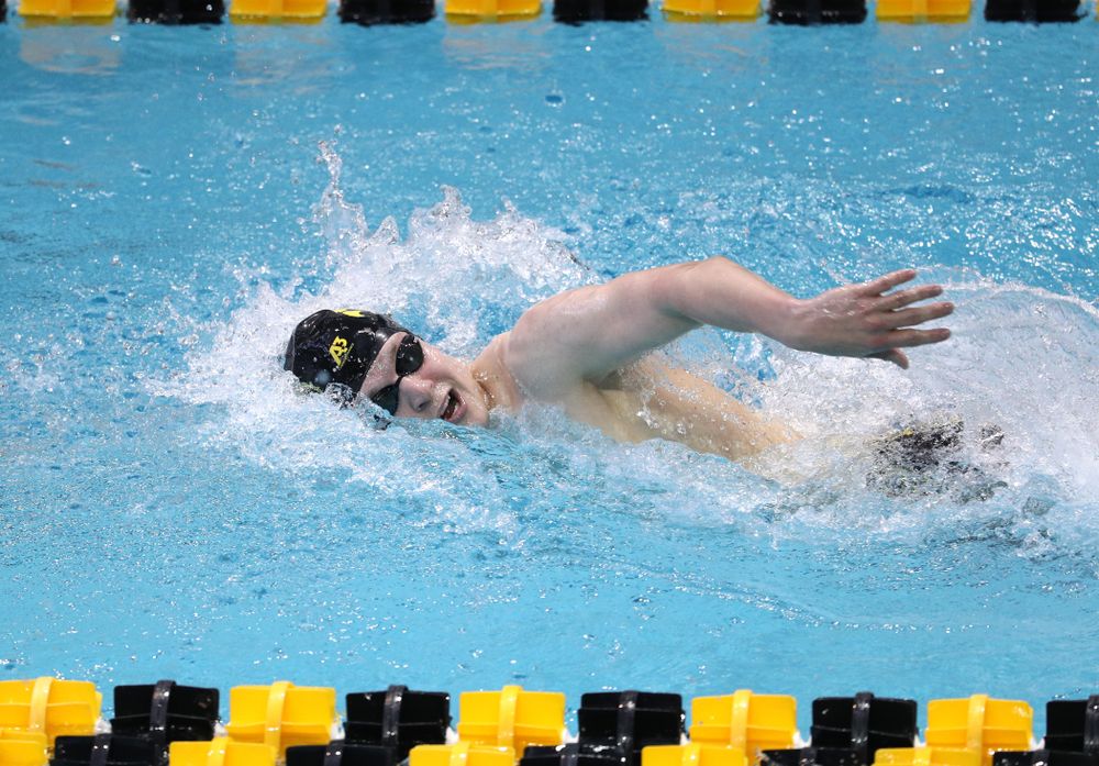 Iowa's Ben Colin swims in the preliminaries of the 500-yard freestyle during the 2019 Big Ten Swimming and Diving Championships Thursday, February 28, 2019 at the Campus Wellness and Recreation Center. (Brian Ray/hawkeyesports.com)