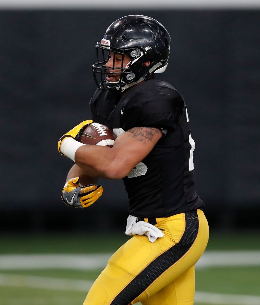 Iowa Hawkeyes running back Toren Young (28) during spring practice Wednesday, March 28, 2018 at the Hansen Football Performance Center.  (Brian Ray/hawkeyesports.com)