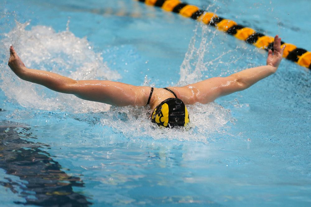 Iowa’s Amy Lenderick during Iowa swim and dive vs Minnesota on Saturday, October 26, 2019 at the Campus Wellness and Recreation Center. (Lily Smith/hawkeyesports.com)