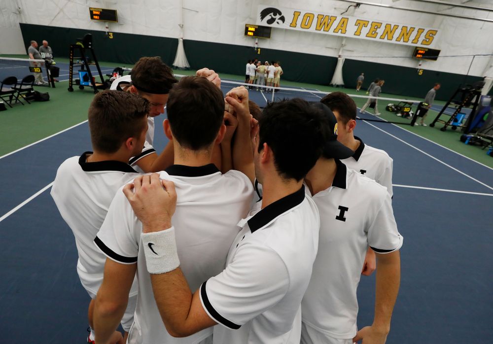 The Iowa Hawkeyes before their match against Purdue Sunday, April 15, 2018 at the Hawkeye Tennis and Recreation Center. (Brian Ray/hawkeyesports.com)