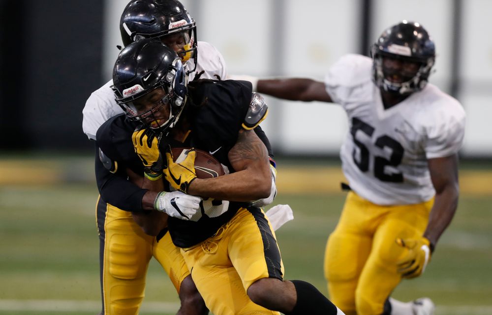 Iowa Hawkeyes wide receiver Devonte Young (80) during spring practice  Saturday, March 31, 2018 at the Hansen Football Performance Center. (Brian Ray/hawkeyesports.com)