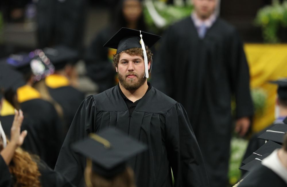 Hawkeye FootballÕs Brady Reiff during the College of Liberal Arts and Sciences spring commencement Saturday, May 11, 2019 at Carver-Hawkeye Arena. (Brian Ray/hawkeyesports.com)