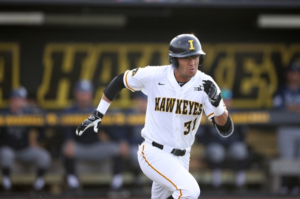 Iowa Hawkeyes infielder Matthew Sosa (31) during game one against UC Irvine Friday, May 3, 2019 at Duane Banks Field. (Brian Ray/hawkeyesports.com)