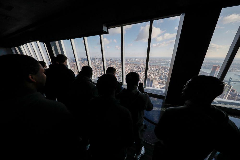 The Iowa Hawkeyes visit the observation deck of the One World Trade Center and the 9/11 Memorial and Museum.