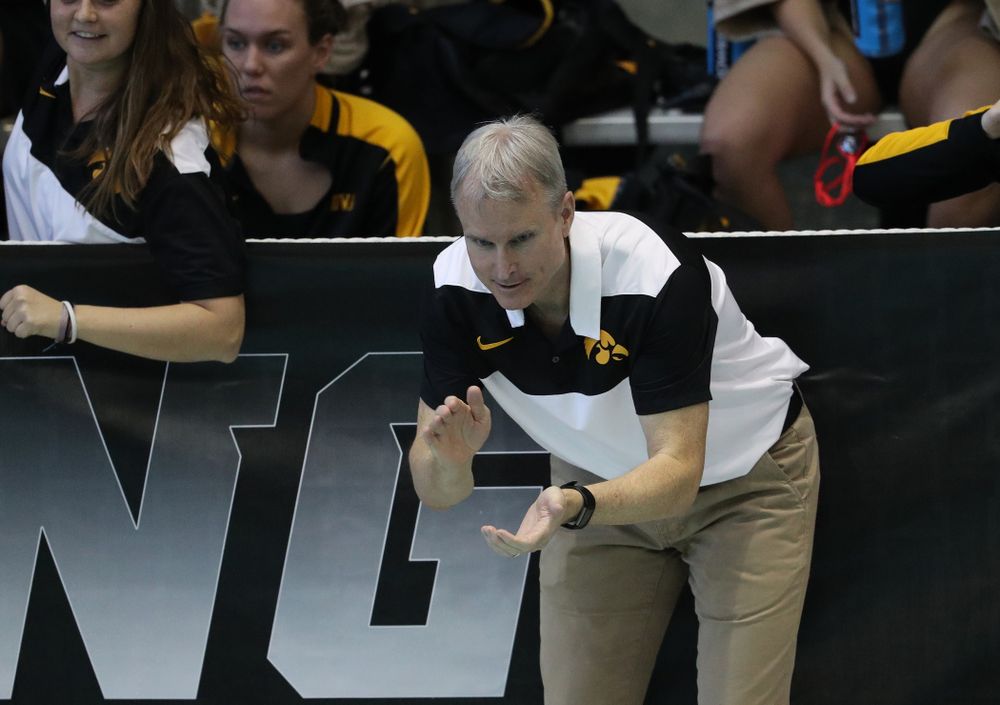 Iowa Head Coach Marc Long during a double dual against Wisconsin and Northwestern Saturday, January 19, 2019 at the Campus Recreation and Wellness Center. (Brian Ray/hawkeyesports.com)