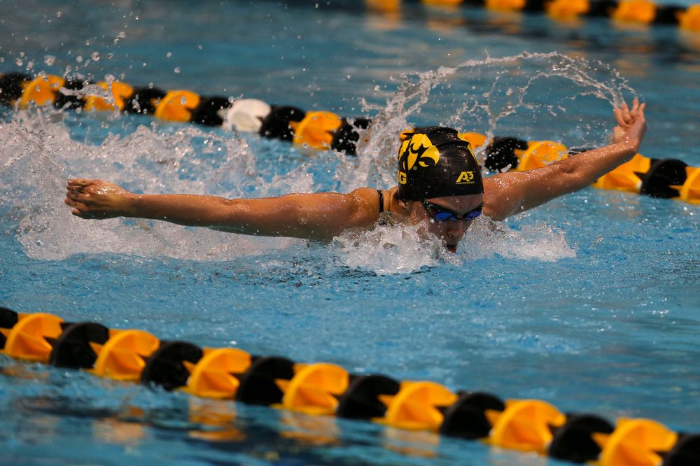 Iowa’s Meghan Hackett  during Iowa swim and dive vs Minnesota on Saturday, October 26, 2019 at the Campus Wellness and Recreation Center. (Lily Smith/hawkeyesports.com)