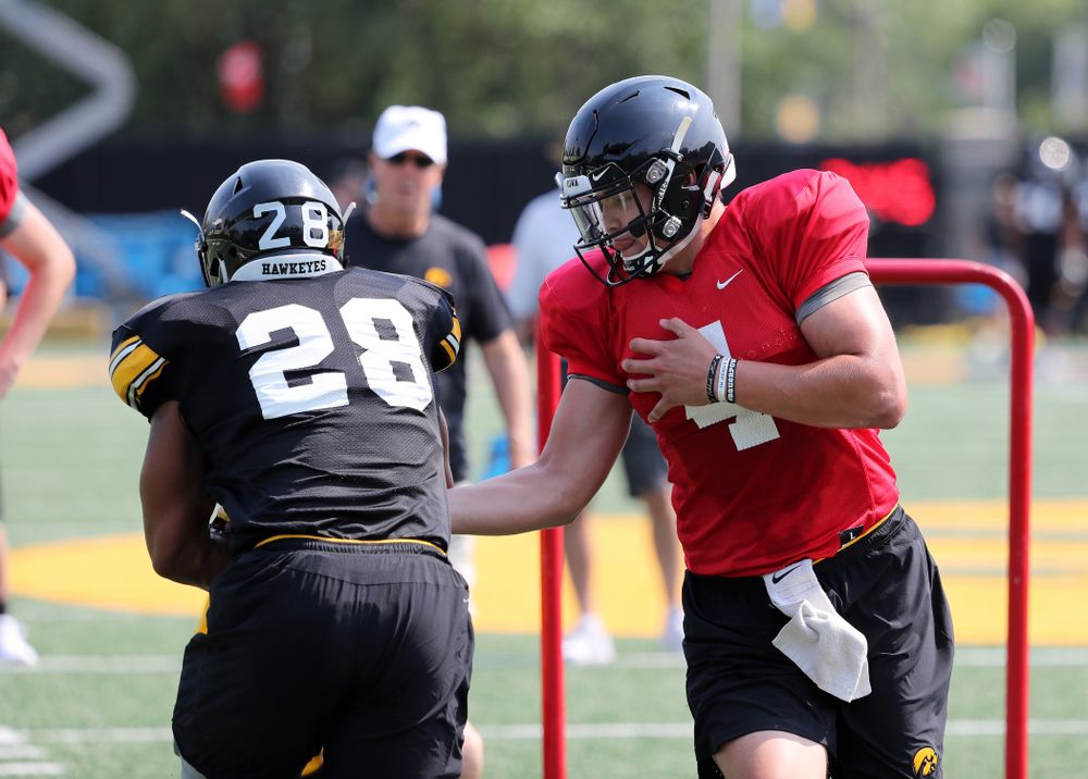 Iowa Hawkeyes quarterback Nathan Stanley (4) during the third practice of fall camp Sunday, August 5, 2018 at the Kenyon Football Practice Facility. (Brian Ray/hawkeyesports.com)