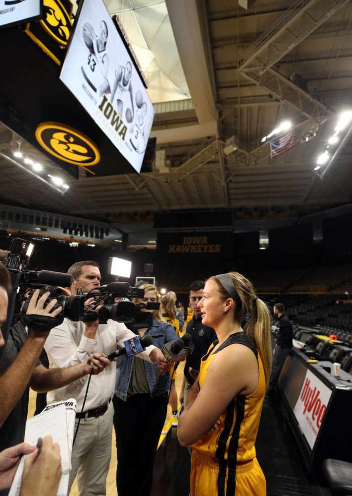 Iowa Hawkeyes guard Makenzie Meyer (3) during the teamÕs annual media day Thursday, October 24, 2019 at Carver-Hawkeye Arena. (Brian Ray/hawkeyesports.com)