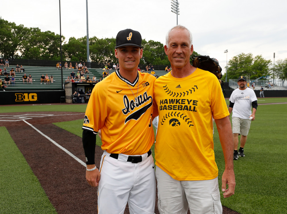 Iowa Hawkeyes infielder Matt Hoeg (3) during senior day activities before their game against the Penn State Nittany Lions Saturday, May 19, 2018 at Duane Banks Field. (Brian Ray/hawkeyesports.com)