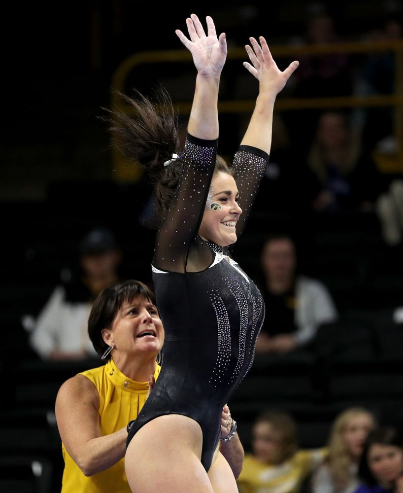 Iowa’s Erin Castle competes on the beam against Michigan State Saturday, February 1, 2020 at Carver-Hawkeye Arena. (Brian Ray/hawkeyesports.com)