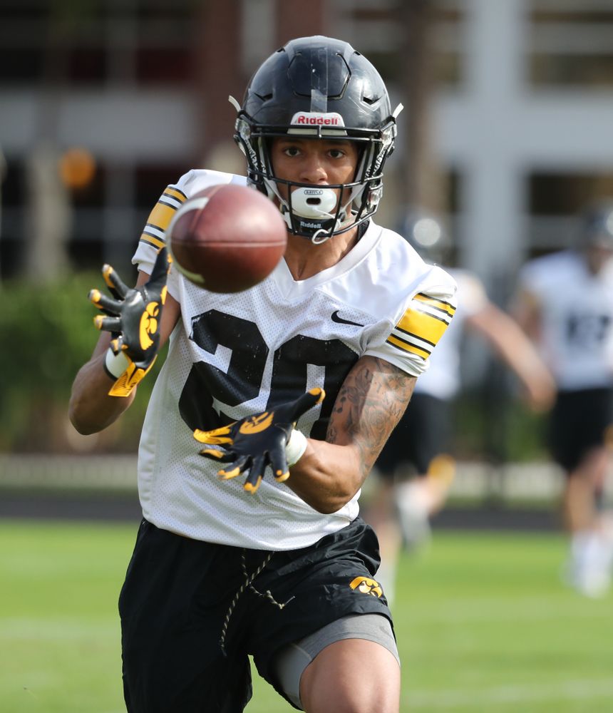 Iowa Hawkeyes defensive back Julius Brents (20) during practice for the 2019 Outback Bowl Friday, December 28, 2018 at the University of Tampa. (Brian Ray/hawkeyesports.com)