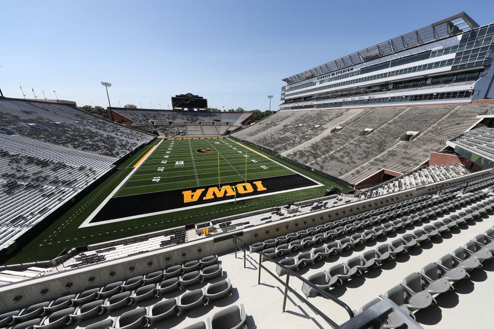 The view from the club level in the new north end zone of Kinnick Stadium Friday, August 9, 2019. (Brian Ray/hawkeyesports.com)