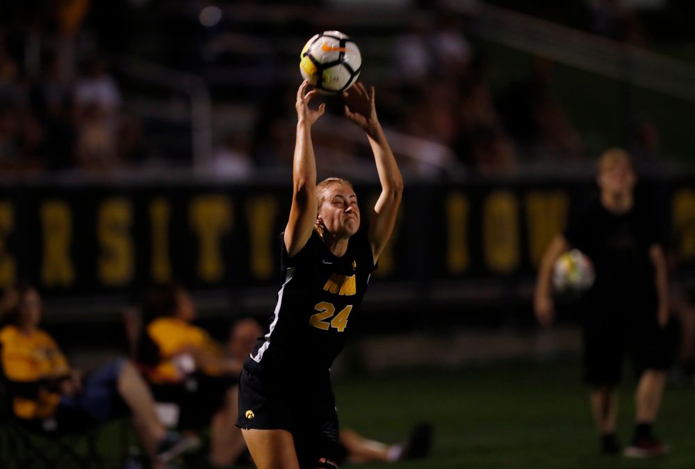 Iowa Hawkeyes Sara Wheaton (24) against the Purdue Boilermakers Thursday, September 20, 2018 at the Iowa Soccer Complex. (Brian Ray/hawkeyesports.com)