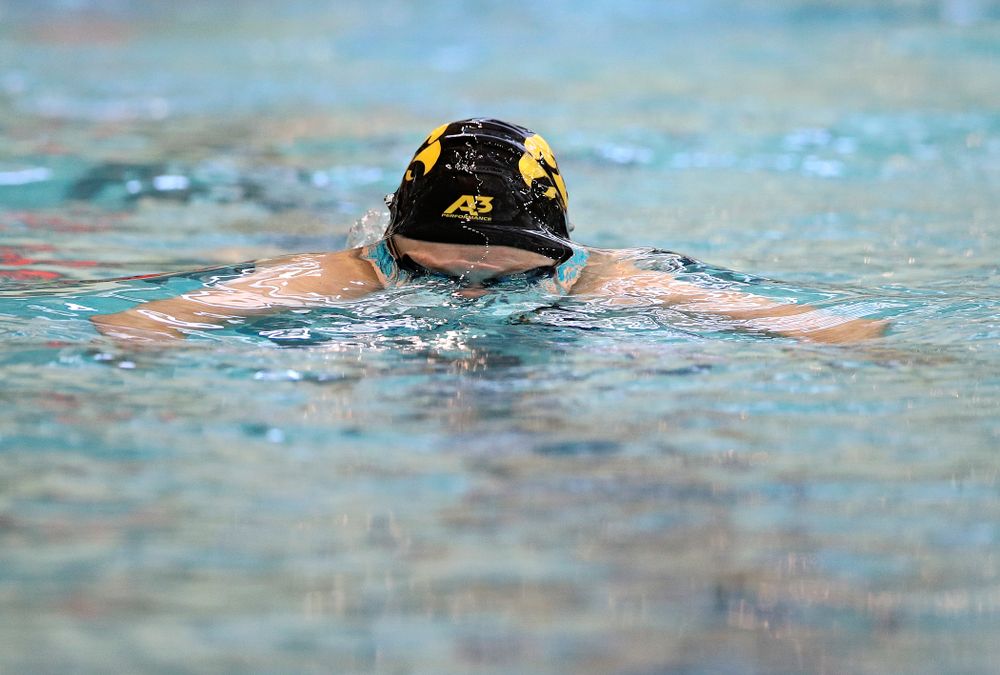 Iowa’s Lexi Horner swims in the women’s 200 yard breaststroke preliminary event during the 2020 Women’s Big Ten Swimming and Diving Championships at the Campus Recreation and Wellness Center in Iowa City on Saturday, February 22, 2020. (Stephen Mally/hawkeyesports.com)