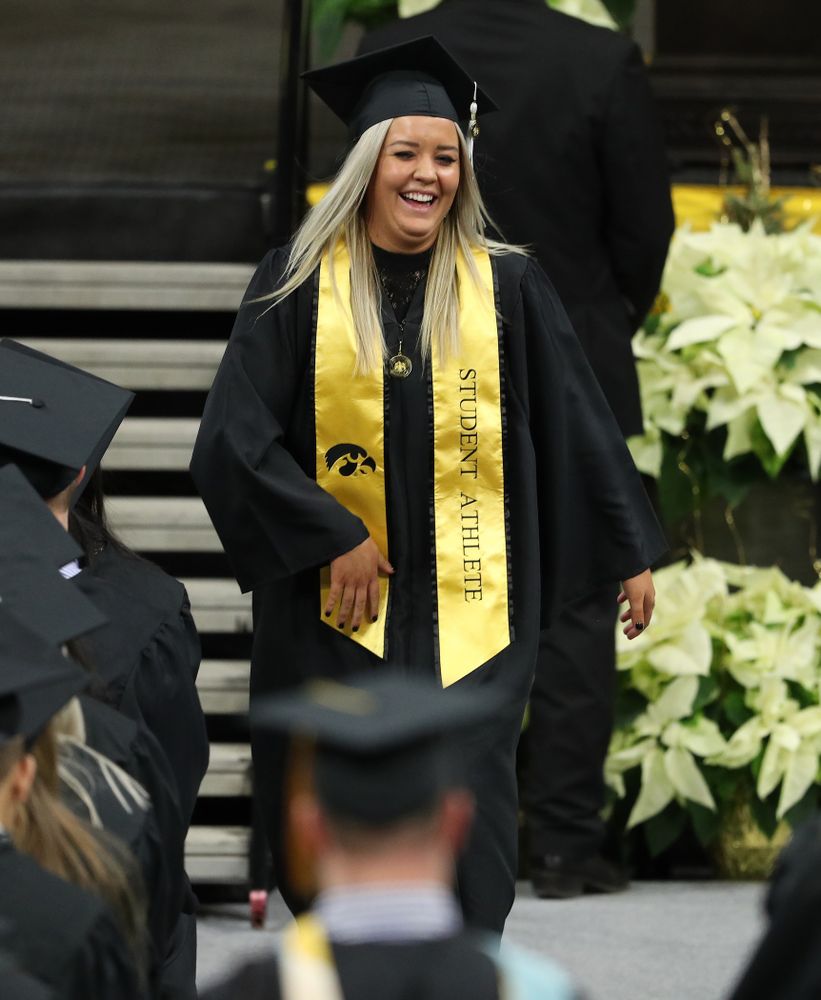 Iowa Soccer's Makenzie Ihle during the Fall Commencement Ceremony  Saturday, December 15, 2018 at Carver-Hawkeye Arena. (Brian Ray/hawkeyesports.com)
