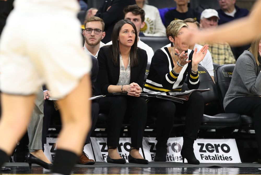 Director of Player Development Abby Stamp against the Rutgers Scarlet Knights Wednesday, January 23, 2019 at Carver-Hawkeye Arena. (Brian Ray/hawkeyesports.com)
