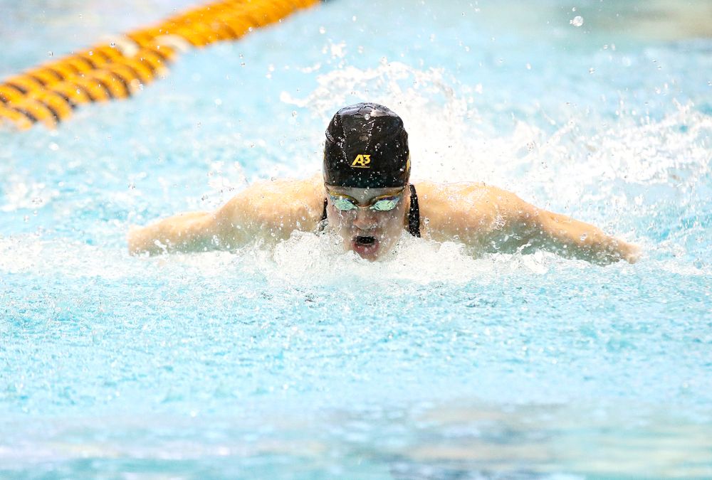 Iowa’s Grace Reeder swims the women’s 200 yard individual medley preliminary event during the 2020 Women’s Big Ten Swimming and Diving Championships at the Campus Recreation and Wellness Center in Iowa City on Thursday, February 20, 2020. (Stephen Mally/hawkeyesports.com)