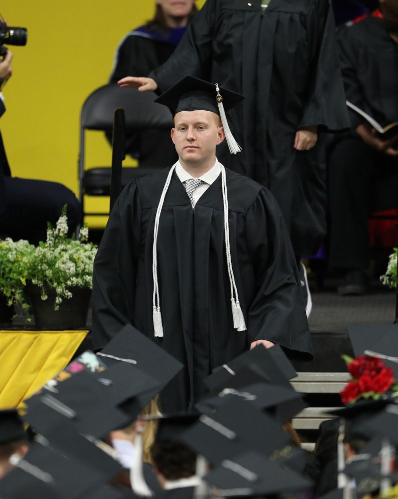 Iowa MenÕs Basketball Manager Trevor Smith during the College of Liberal Arts and Sciences spring commencement Saturday, May 11, 2019 at Carver-Hawkeye Arena. (Brian Ray/hawkeyesports.com)
