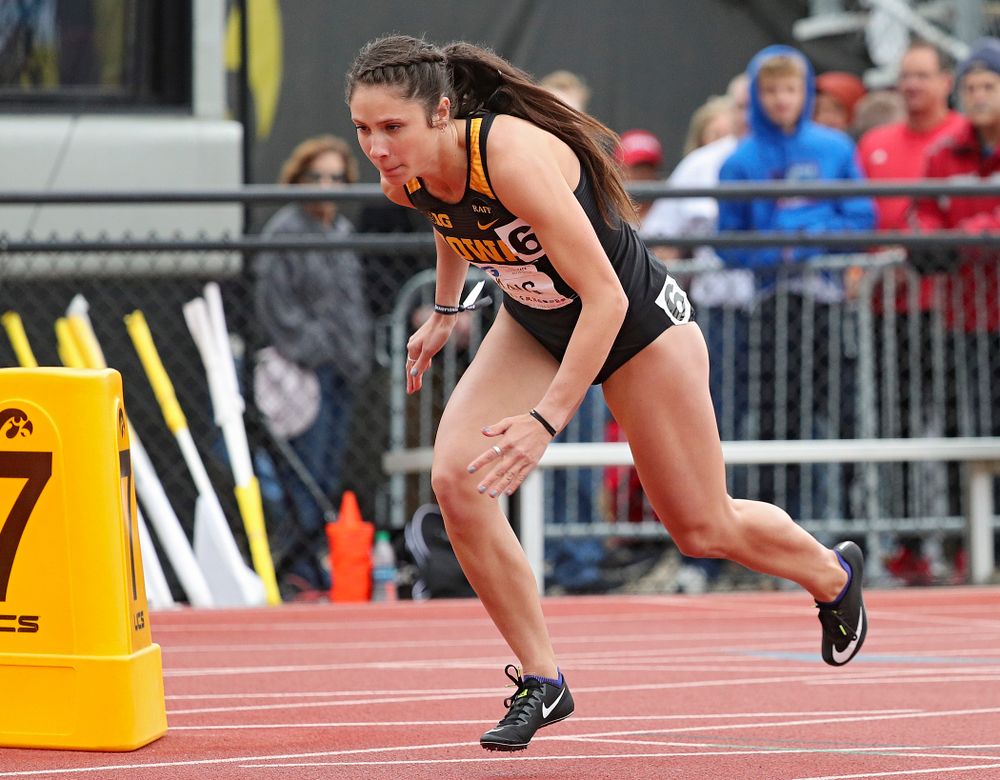 Iowa's Mallory King runs in the women’s 800 meter event on the second day of the Big Ten Outdoor Track and Field Championships at Francis X. Cretzmeyer Track in Iowa City on Saturday, May. 11, 2019. (Stephen Mally/hawkeyesports.com)