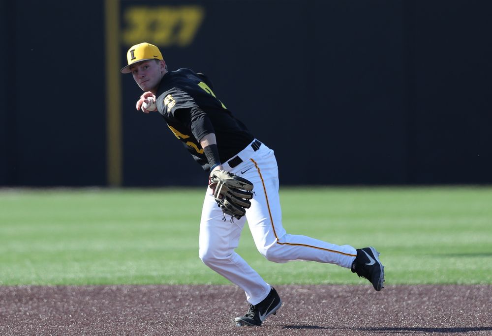 Iowa Hawkeyes infielder Brendan Sher (2) during game two against UC Irvine Saturday, May 4, 2019 at Duane Banks Field. (Brian Ray/hawkeyesports.com)