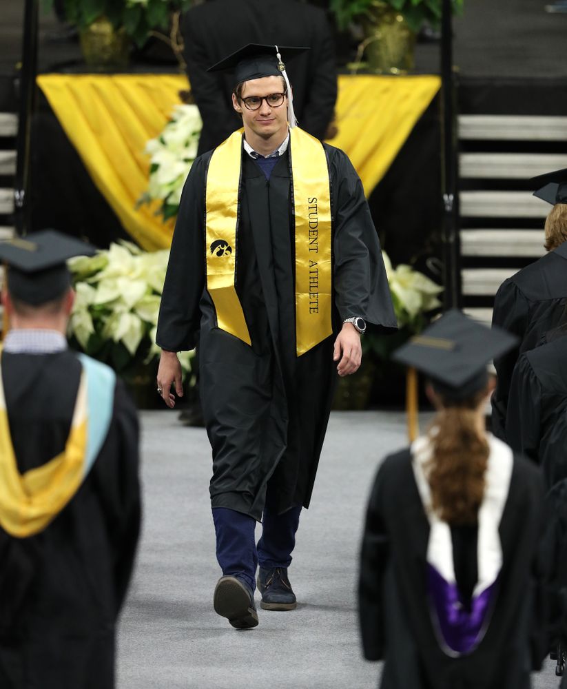 Iowa Swimming's Jerzy Twarowski during the Fall Commencement Ceremony  Saturday, December 15, 2018 at Carver-Hawkeye Arena. (Brian Ray/hawkeyesports.com)