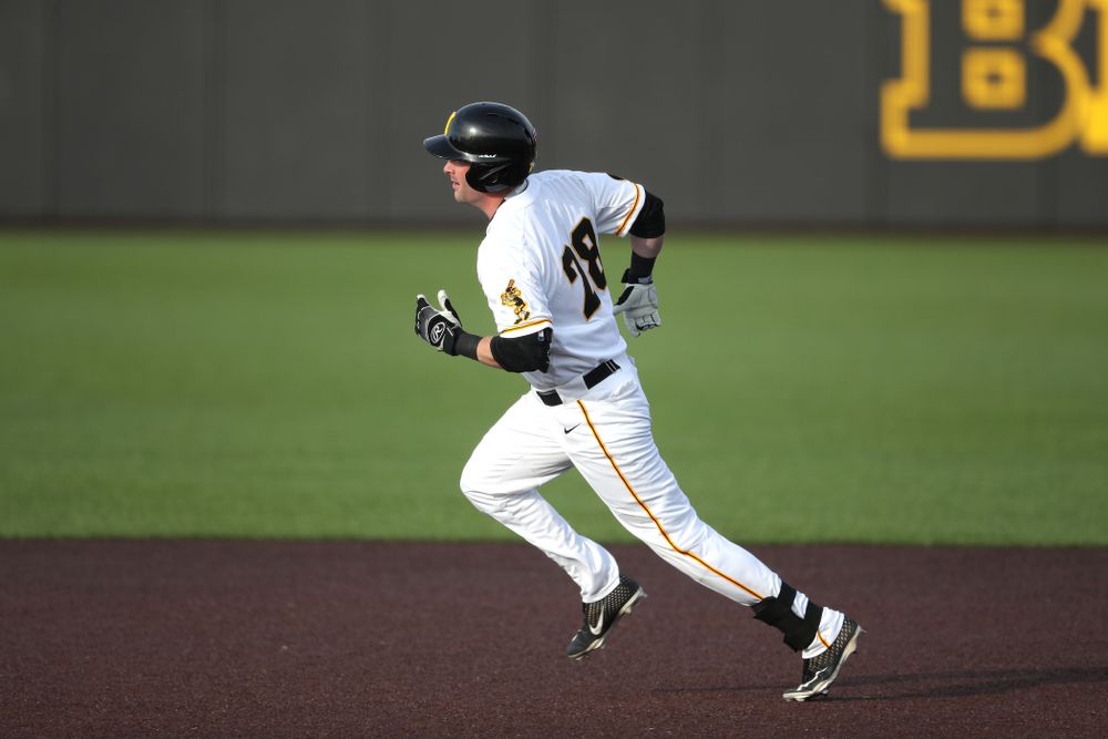 Iowa Hawkeyes Chris Whelan (28) during game one against UC Irvine Friday, May 3, 2019 at Duane Banks Field. (Brian Ray/hawkeyesports.com)