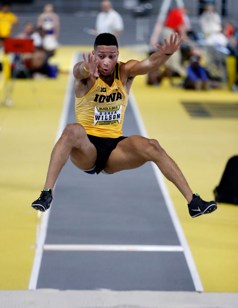 O'Shea Wilson competes in the long jump 