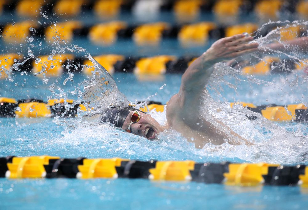 Iowa's Anze Fers Erzen swims in the preliminaries of the 200-yard IM during the 2019 Big Ten Swimming and Diving Championships Thursday, February 28, 2019 at the Campus Wellness and Recreation Center. (Brian Ray/hawkeyesports.com)