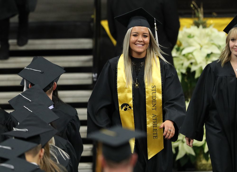 Iowa Soccer's Makenzie Ihle during the Fall Commencement Ceremony  Saturday, December 15, 2018 at Carver-Hawkeye Arena. (Brian Ray/hawkeyesports.com)
