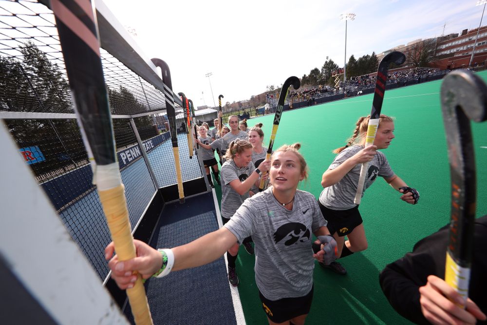 The Iowa Hawkeyes before their game against Penn State in the 2019 Big Ten Field Hockey Tournament Championship Game Sunday, November 10, 2019 in State College. (Brian Ray/hawkeyesports.com)