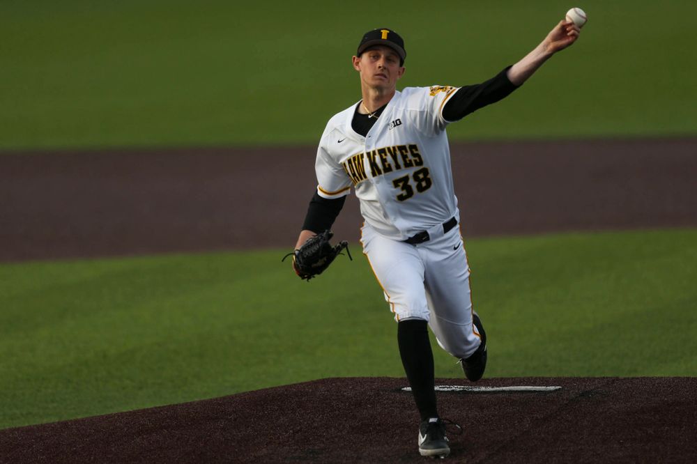 Iowa pitcher Trenton Wallace  at baseball vs Milwaukee on Tuesday, April 23, 2019 at Duane Banks Field. (Lily Smith/hawkeyesports.com)